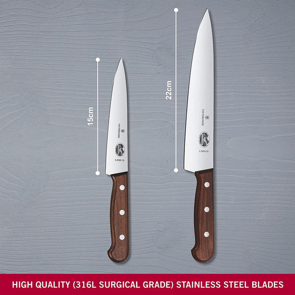 Victorinox Sets, 2-Piece Carving Set with Knife (6" Chef's, 8.5" Carving), Wood