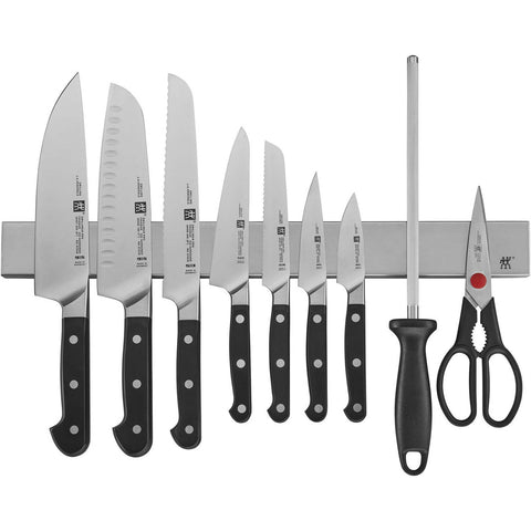 ZWILLING J.A. HENCKELS PRO 10-PIECE KNIFE SET WITH 17.5" STAINLESS MAGNETIC KNIFE
