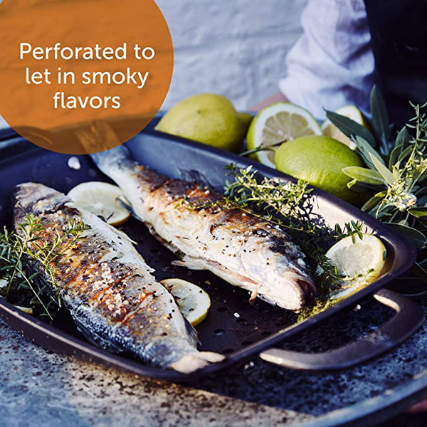 BK Black Steel Preseasoned Carbon Steel BBQ Roaster, 15"