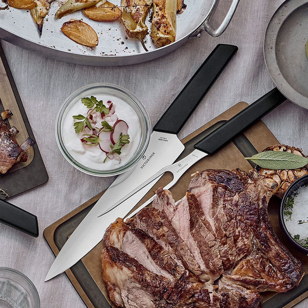 Victorinox Carving, Swiss Modern, 6" Carving Fork, Black