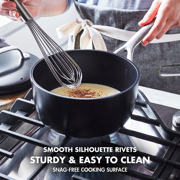 GreenPan GP5 2QT Saucepan Pot with Insulated Lid, Black