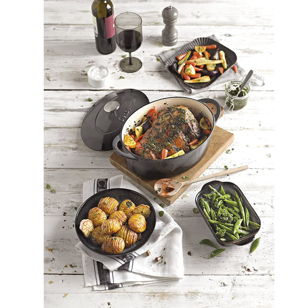 Denby Halo Cast Iron 4.2L Medium, Oval Casserole, Gray