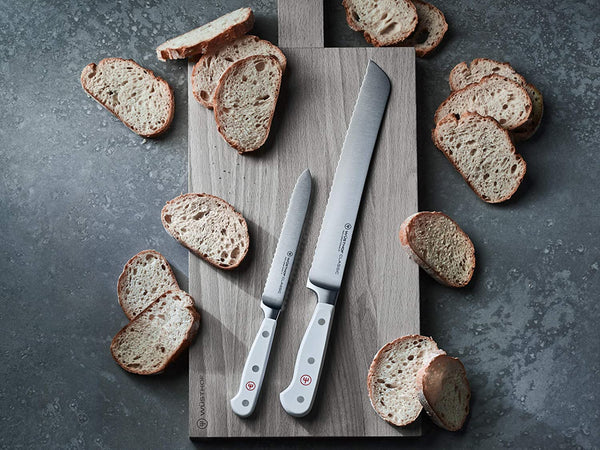 Wusthof Classic 9" Double Serrated Bread Knife - White
