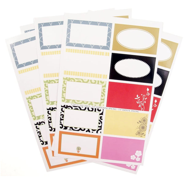 RSVP Rectangle Decorative Gift Label 50 Piece Assortment Set