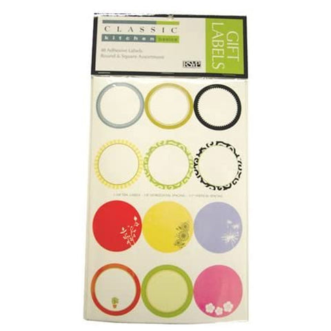 RSVP 48-Piece Round and Square Decorative Gift Label Set