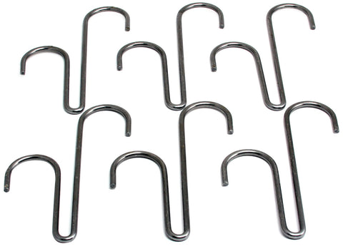 Enclume Double Level Hook, Set of 6, Use with Pot Racks, Hammered Steel