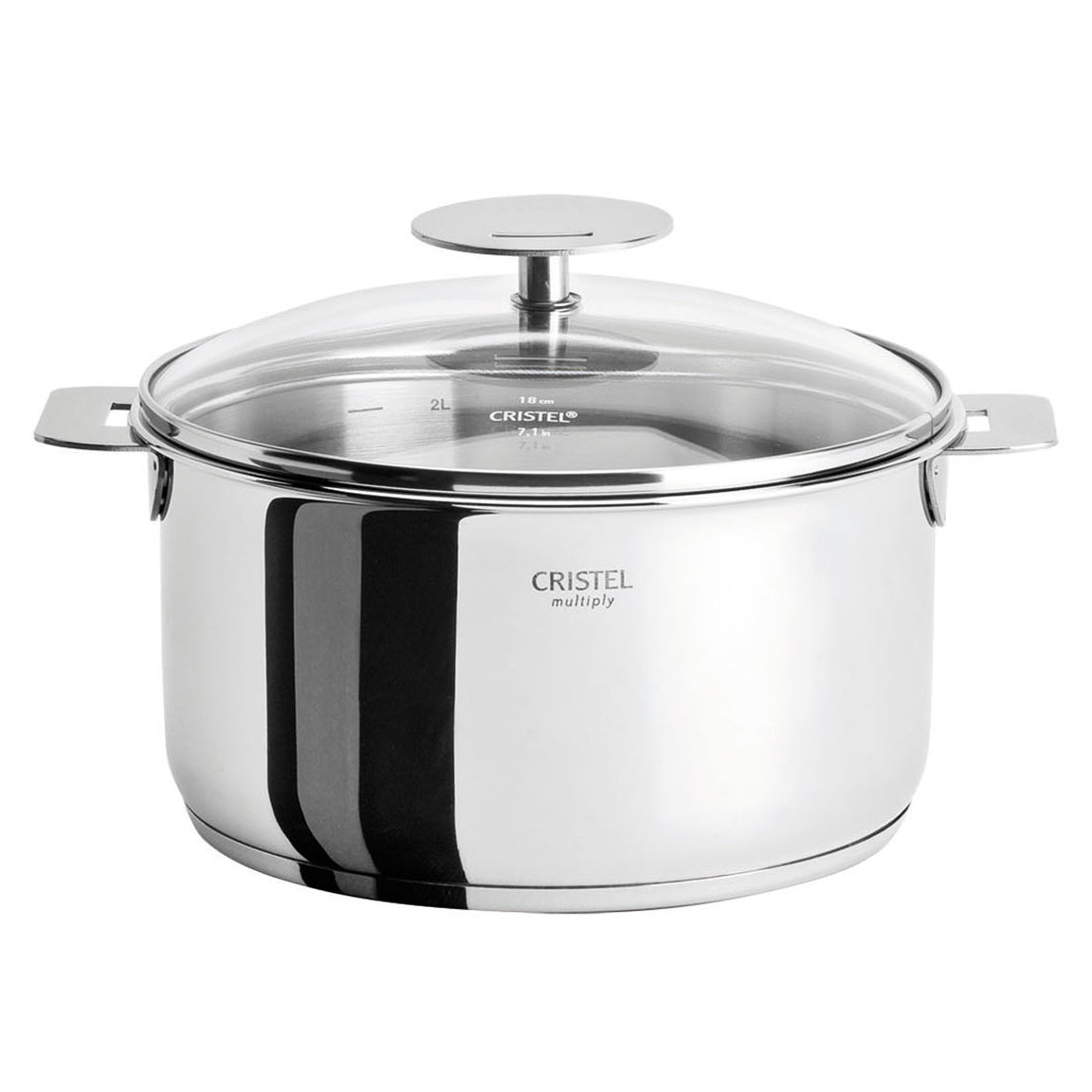 Cristel Casteline 2 qt. Stainless Steel Saucepan with Lid