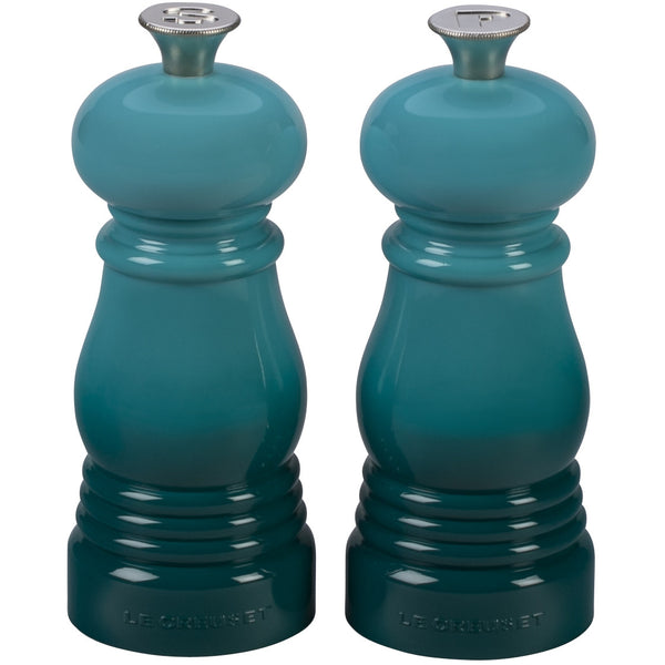 LE CREUSET SMALL SALT AND PEPPER MILLS, SET OF 2 - CARIBBEAN