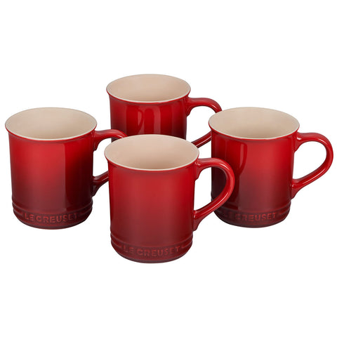 Konitz Coffee Bar Coffee Cups and Saucers, 7-Ounce, White, Set of 4