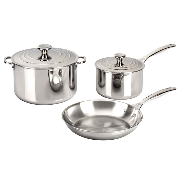 LE CREUSET 5-PIECE STAINLESS STEEL SET