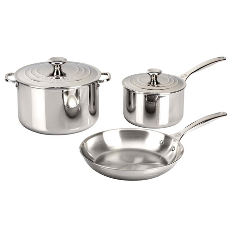 LE CREUSET 5-PIECE STAINLESS STEEL SET
