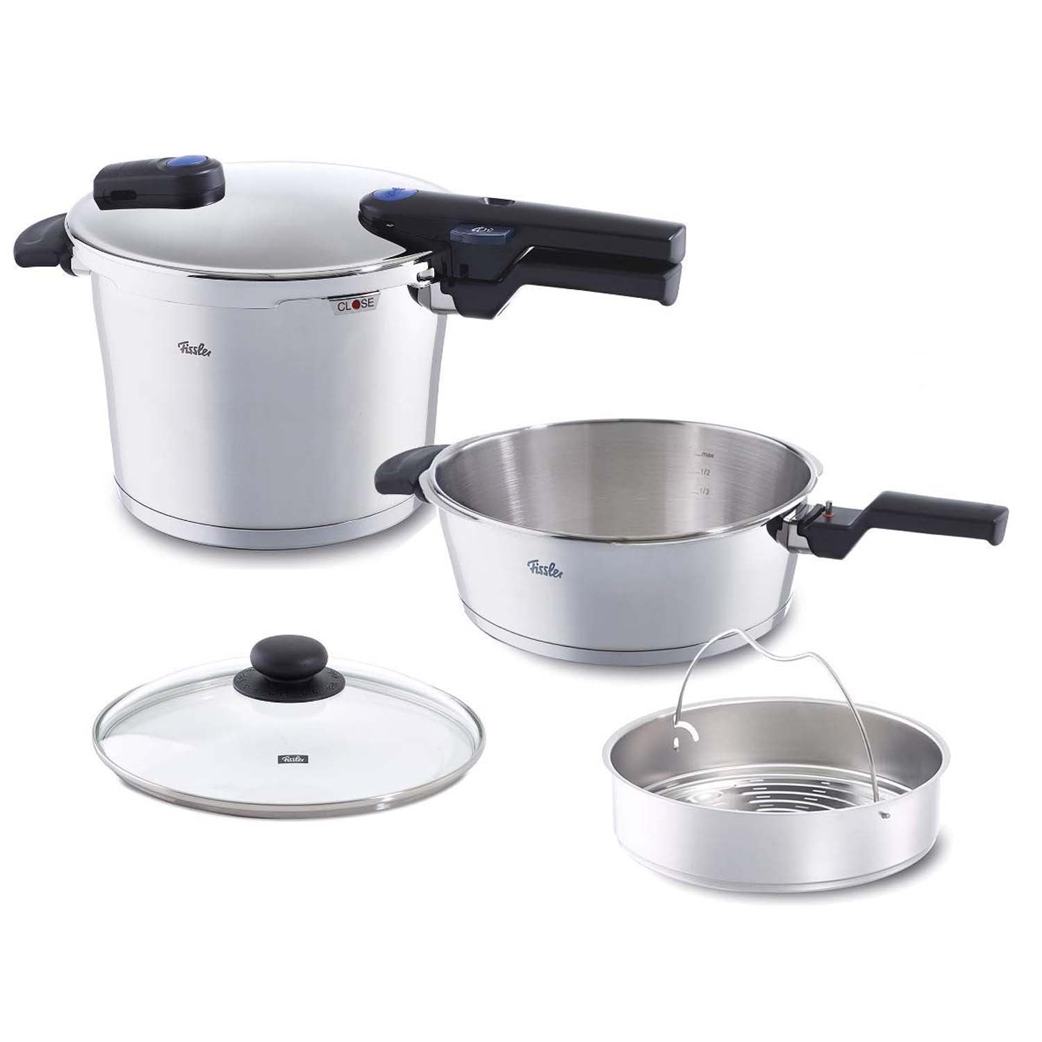 Fissler Vitaquick 6 Piece 8.5 Quart 4.2 Quart Pressure Cooker Set