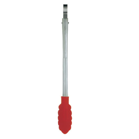 Cuisipro 9.5-Inch Silicone Locking Tongs, Red