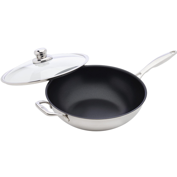 SWISS DIAMOND 12.5'' NONSTICK CLAD WOK W/LID