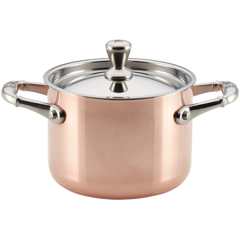 Ruffoni Symphonia Cupra 4-Inch Covered Mini Soup Pot, Stainless Steel, Copper