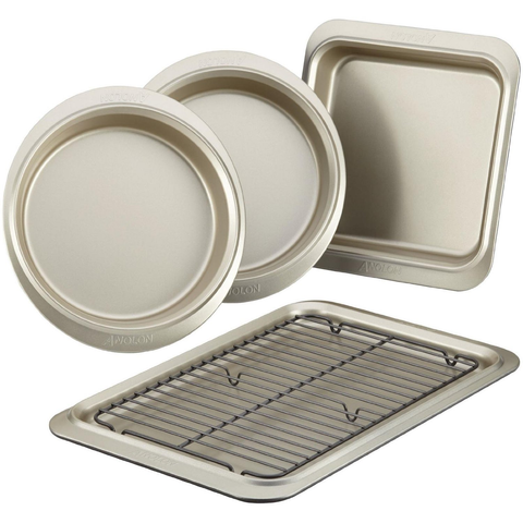 ANOLON 5-PIECE BAKEWARE SET - PEWTER/ONYX