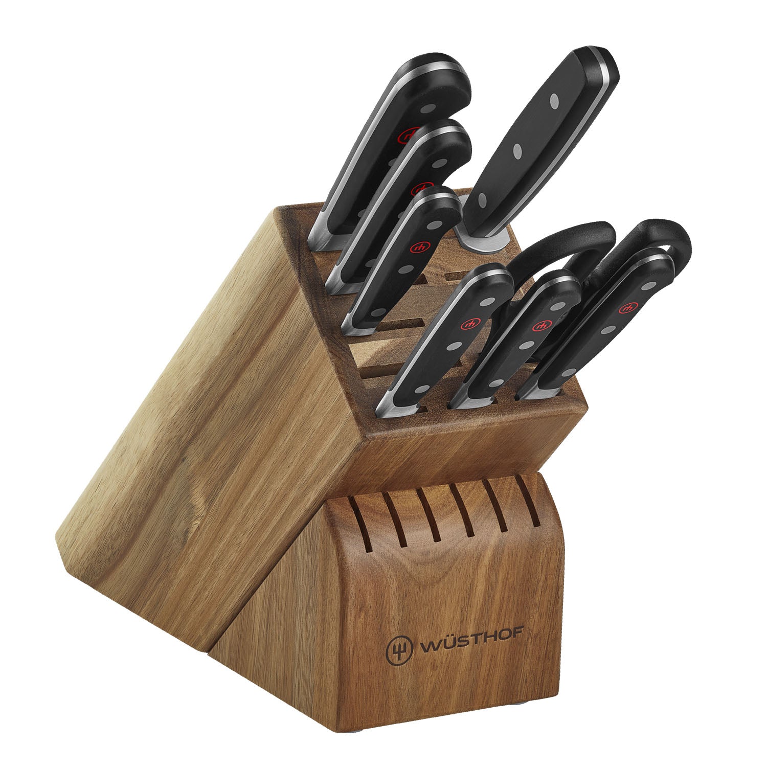 Wusthof Classic 9 Piece Knife Block Set   Acacia