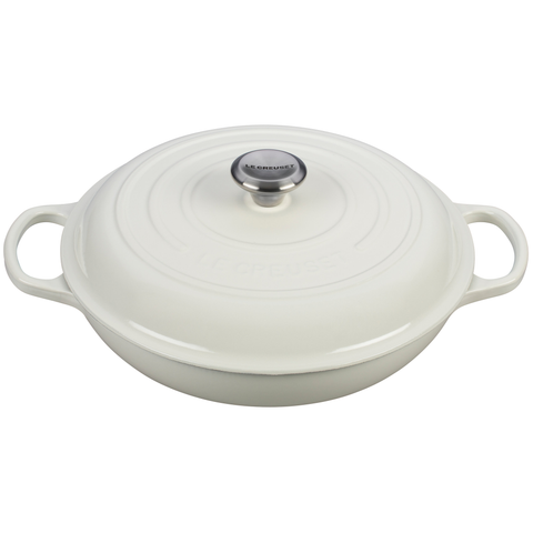 LE CREUSET 3 3⁄4-QUART BRAISER - WHITE