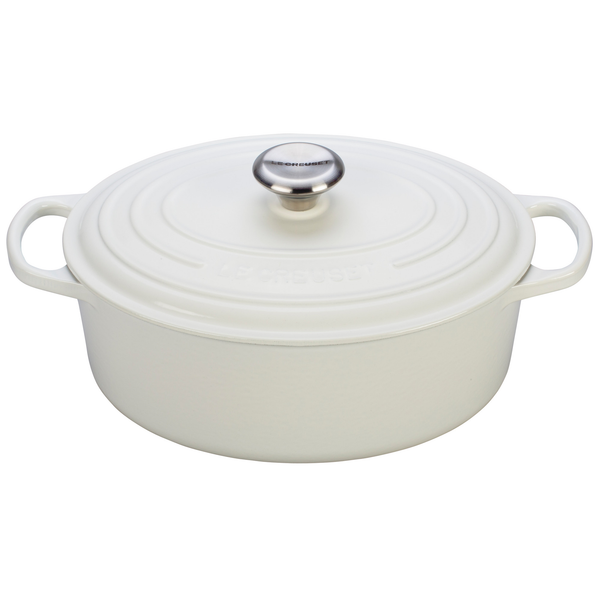 LE CREUSET 5-QUART OVAL DUTCH OVEN - WHITE