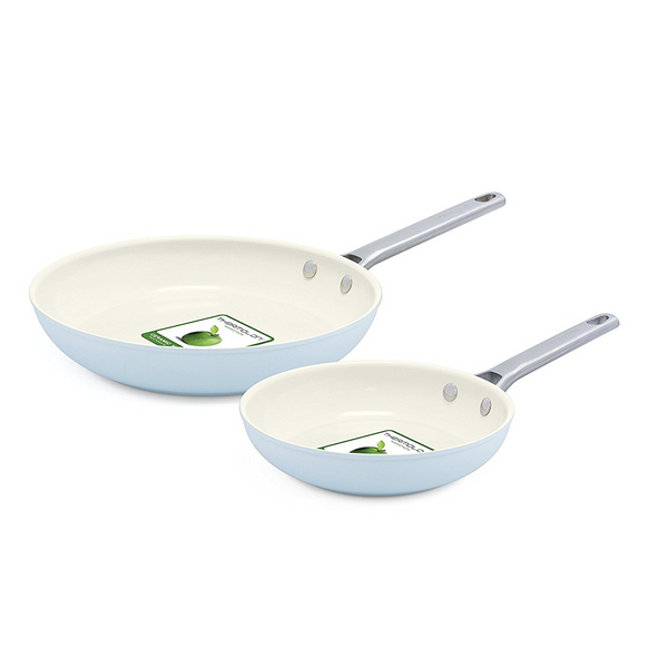 GREEN PAN PADOVA CERAMIC NON-STICK OPEN FRYPAN SET - LIGHT BLUE