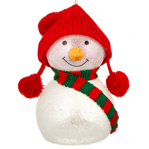 Lenox Wonder Ball Snowman Red Knit Hat