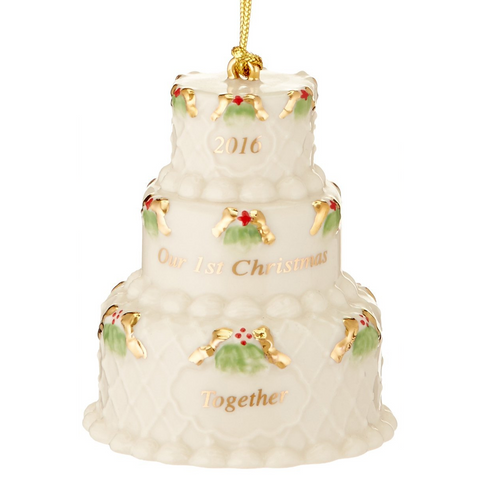 LENOX 2016 OUR FIRST CHRISTMAS TOGETHER CAKE ORNAMENT