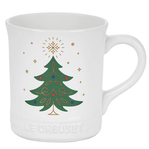 Le Creuset Noel Collection: Tree Mug - White w/ Applique