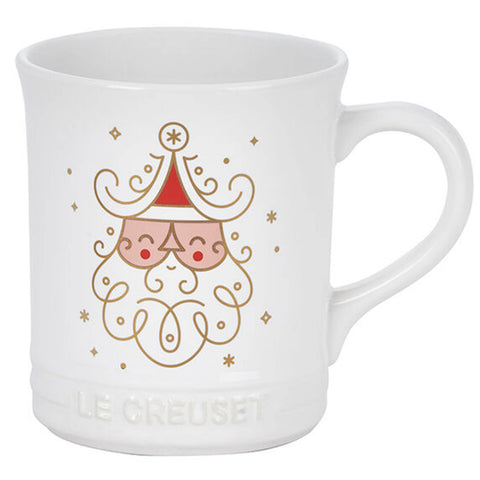 Le Creuset Noel Collection: Santa Mug - White w/ Applique