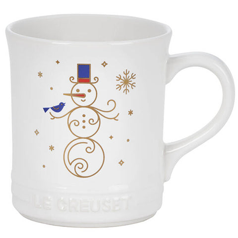 Le Creuset Noel Collection: Snowman Mug - White w/ Applique