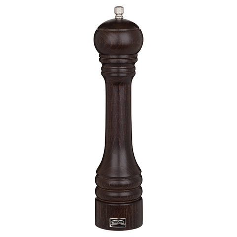 Trudeau 12 inch Carbon Steel Adjustable Pepper Mill - Chocolate Finish Wood